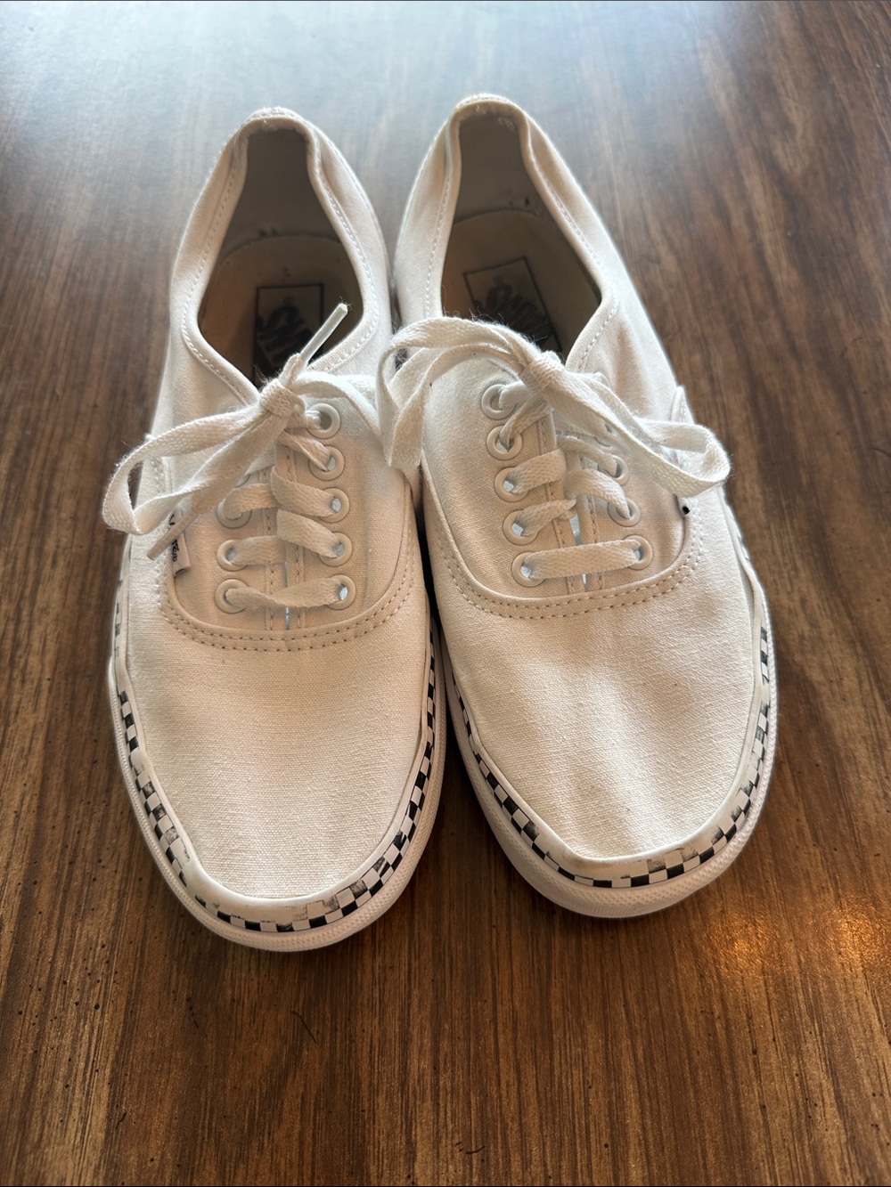 Vans White Check Foxing Canvas Sneakers